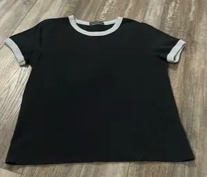 Brandy Melville Nadine Navy Blue Ringer Tee thumbnail 1