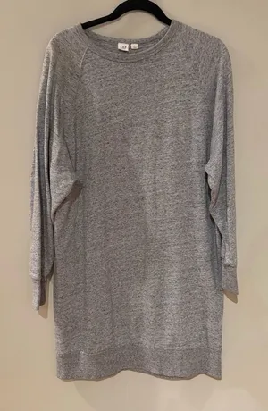GAP Gray Crewneck Sweater Dress thumbnail 1
