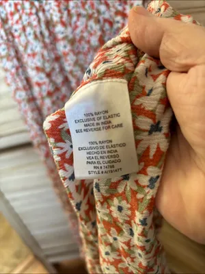Patrons of Peace Smocked Maxi Dress in Rust & White Small thumbnail 3