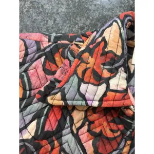 Floral Quilted Jacket Women’s Large Boho Cottagecore Whimsy Artsy Coat Pockets thumbnail 7