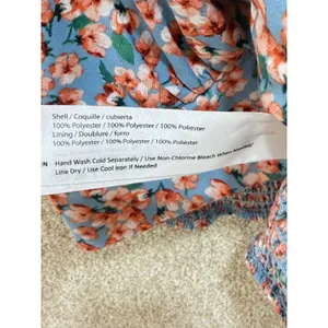 NWT medium B.O.G Collective Blue Floral‎ Smocked Back Crop Top Adjustable Straps thumbnail 7