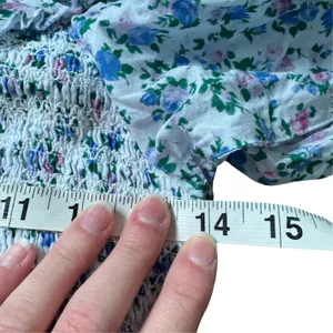 LoveShackFancy Violet Smocked Mini Dress Blue Floral thumbnail 10