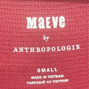 Anthropologie Maeve Ribbed Tiered Sleeve Mixed Media Top‎ Burgundy Size Small thumbnail 3