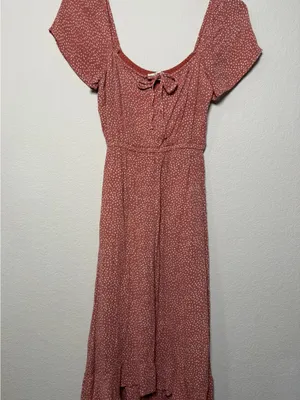 Abercrombie & Fitch XXS Rust Spotted Midi Dress Cottagecore Boho Prairie thumbnail 2