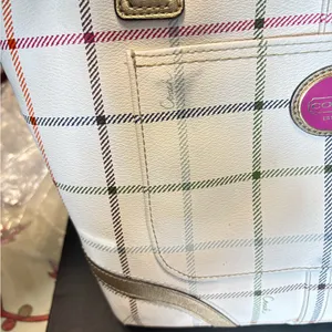 Coach Heritage Tattersall Signature Off White Shoulder Handbag thumbnail 10