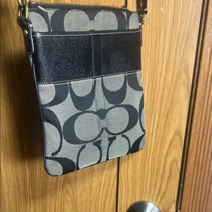 Coach Black and White Signature Crossbody Bag thumbnail 4