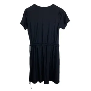 Theory Vormond K Atmos Light Dress Black Tie Waist Lagenlook Short Sleeve Medium thumbnail 3