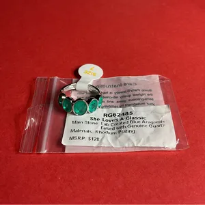 Bomb Party RG62485 “She Loves A Classic” LC Aragonite on Rhodium Size 7 Ring NWT thumbnail 5