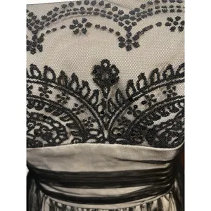 David’s Bridal Black Lace Strapless Tulle Caviar Beading Cocktail Dress Size 4 thumbnail 2