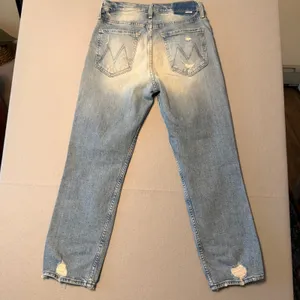 MOTHER The Tomcat Straight Leg Distressed Jeans Light Blue Women Size 28 thumbnail 9