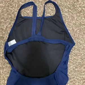 NIKE swimsuit woman size 14 open back navy color thumbnail 4
