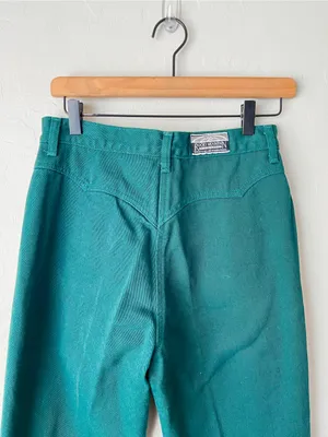 Rockies Vintage High Waisted Western Bare Back Denim Jeans Forest Green thumbnail 5