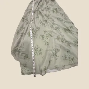 AW Bridal Penoy Pistachio Green Floral Maxi Dress US 8 V-Neck Chiffon Tie-Back thumbnail 6