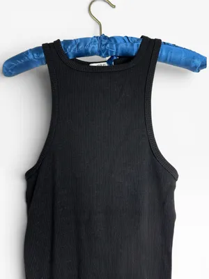 AGOLDE Bailey Black ORGANIC COTTON Ribbed Knit Tank Top Sleeveless stretchy Sm thumbnail 8