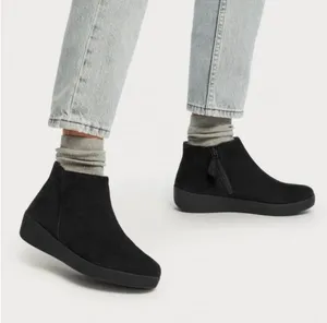 FITFLOP SUMI Ladies Ankle Suede Boots Black Sz EU36/US5 New thumbnail 1
