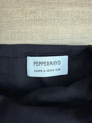 Peppermayo Rumour Has It Black Linen Buckle Strap Halter Maxi Cocktail Dress M thumbnail 7