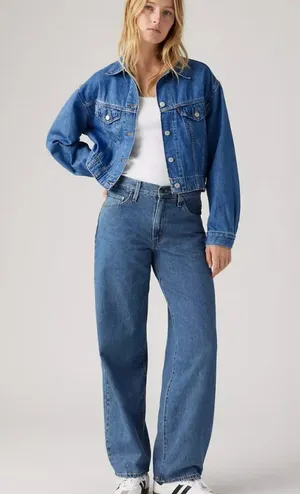 Levi's Premium Baggy Dad Women's 32x30 Jeans Hold My Purse Medium Wash thumbnail 1
