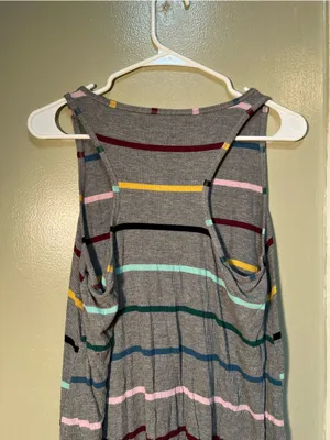 Torrid Super Soft Ribbed Tank Top V-Neck Gray‎ Stripes 00 thumbnail 5