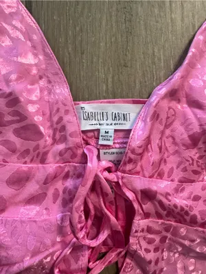 Pattern Pink Satin Tie thumbnail 2