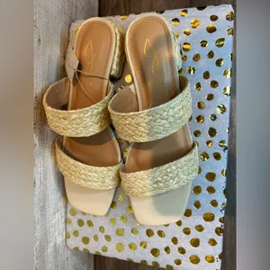 JOIE Niki‎ Raffia vegan braided straw heel sandal size 8.5 NWT thumbnail 4