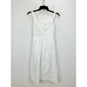NEW J.Crew Eyelet Midi Dress Cotton Cottagecore Pockets Retro A Line White US 6 thumbnail 4