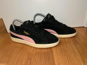 Puma Suede Shoes Womens Size 7.5 Black Pink Low Top Casual Sneakers 369725-11 thumbnail 3