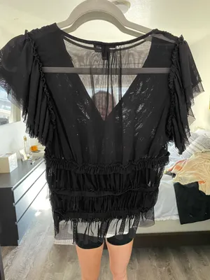 Boutique Sheer Blouse Black thumbnail 2