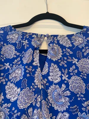 Royal Blue Paisley Dress thumbnail 3