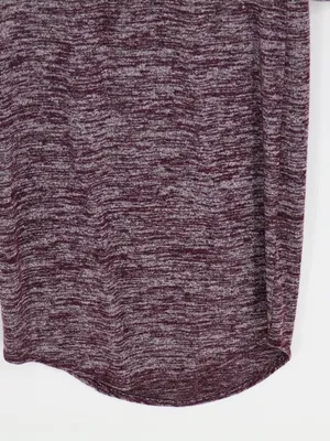 Wilfred Free Aritzia Dress Medoum Burgundy Marled Long Sleeve Scoop Neck Stretch thumbnail 7