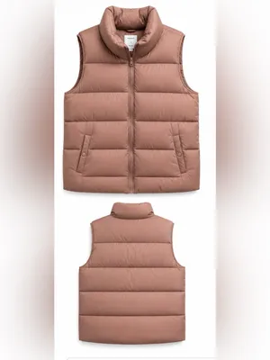 Old Navy Blush Puffer Vest XL Quilted Zip Front Vest thumbnail 2