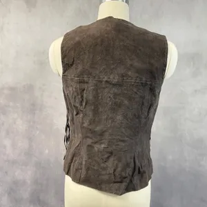 VTG Rampage Fringe Suede Set Vest M Skirt 11 Brown Western Boho Indie Festival thumbnail 4