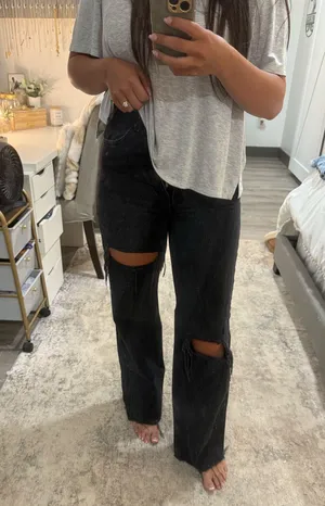 ZARA High-Rise Wide-Leg Jeans thumbnail 1