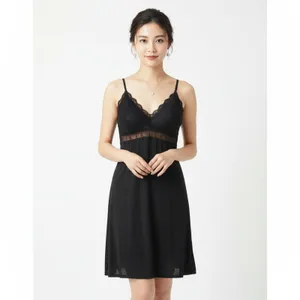 Soma Black Lace Trim Short Sleep Dress XL thumbnail 6