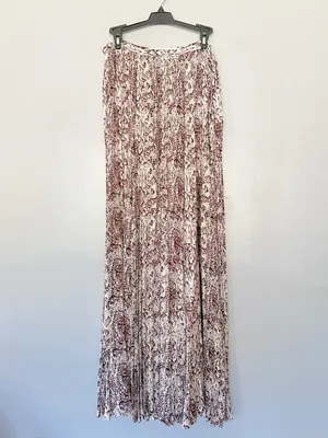 Marie Oliver Wesley Anthropologie Snake Print Pleated Maxi Skirt Size 6 thumbnail 6
