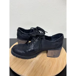 B52 by Bullboxer Booties‎ Women 9 Black Lace Up Lug Sole Block Heel Boots thumbnail 11