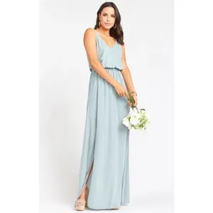 Show Me Your Mumu Kendall Maxi Dress in Silver Sage Crisp Bridal size XL NEW thumbnail 4