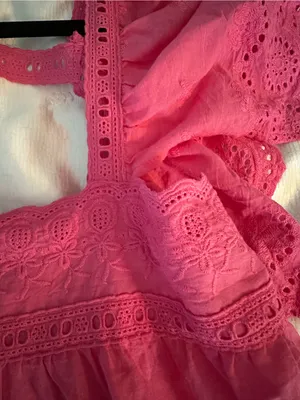 Allison nwt pink eyelet babydoll eyelet square neck Medium $154 thumbnail 4
