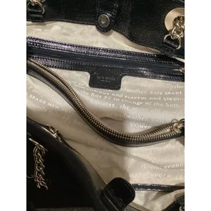Kate Spade Tote Bag Womens Black Chain Shoulder Purse Shimmer Jacquard Handbag thumbnail 8
