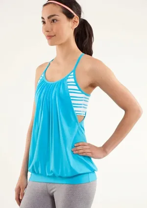 Lululemon No Limits Tank Spry Blue / Twin Stripe Spry Blue Size Size 2-4 thumbnail 1