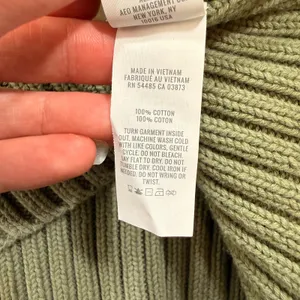 Aerie Olive Green Cream Striped Oversized Raglan Shaker Knit Sweater Size Medium thumbnail 5