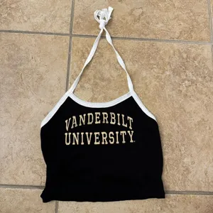 Zoozatz Vanderbilt University Game Day Halter Neck Crop Top thumbnail 2