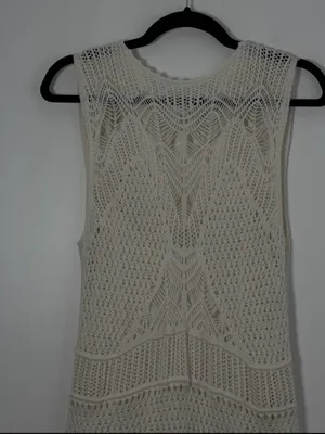 Abercrombie & Fitch Women’s White Crochet Lace Mini Dress Size Large Boho thumbnail 3