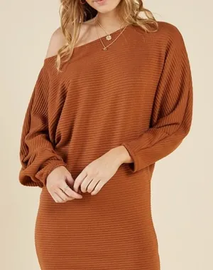 Sadie‎ & Sage Chloe Ribbed Mini Burnt Orange NWT Size Medium thumbnail 1