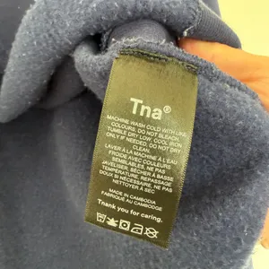 Aritza TNA Navy Blue Cozy AF Fleece Cropped Sweatshirt Sz S thumbnail 4