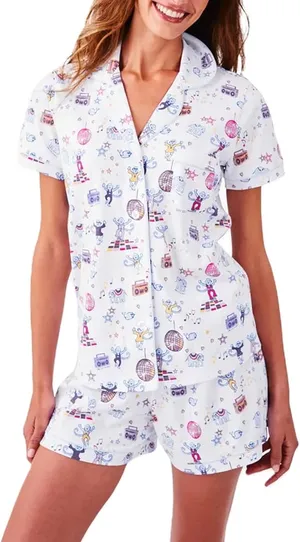 Amazon Preppy Monkey Disco Ro!!er R@bbit D-U-P-E Doop Polo Pajama Top thumbnail 1