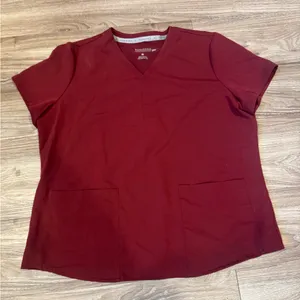 Fabletics Maroon Color Scrub Top unisex size Xl thumbnail 1