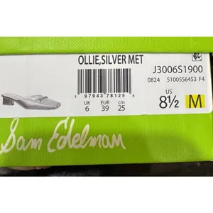 Sam Edelman Women Ollie Square Toe Bit Mule in Silver Size 8.5 Equestrian thumbnail 10