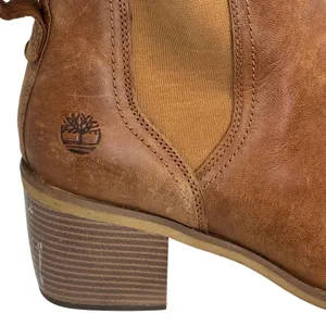 Timberland Leather Chelsea Boots Women's 11 Brown Block‎ Heel ReBOTL Defender thumbnail 3