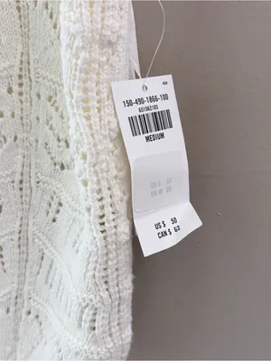 Abercrombie & Fitch White Crochet Knit High Neck Tank Top NWT Medium thumbnail 2