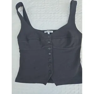 Reformation Womens Black Button Front Corset Cami Tank Top Sleeveless XS thumbnail 3